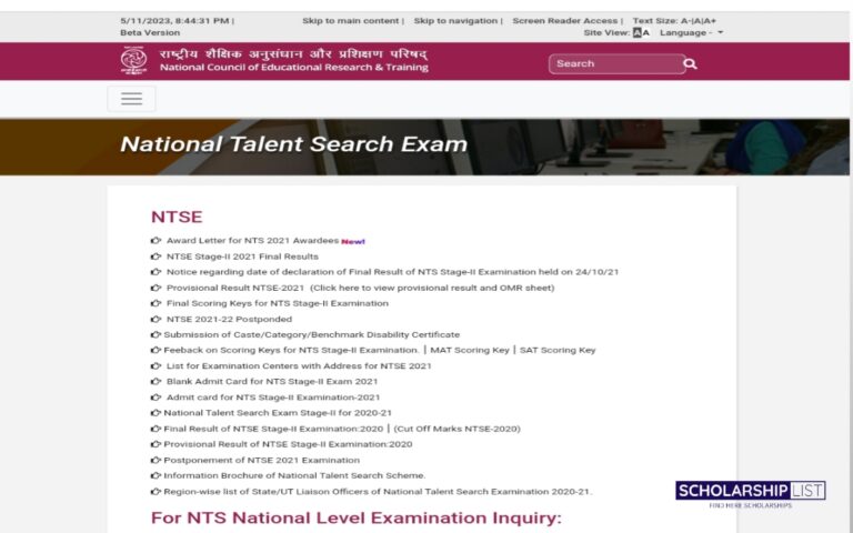 https://scholarshiplist.org/ntse-scholarship-2023-apply-online-eligibility-last-date/