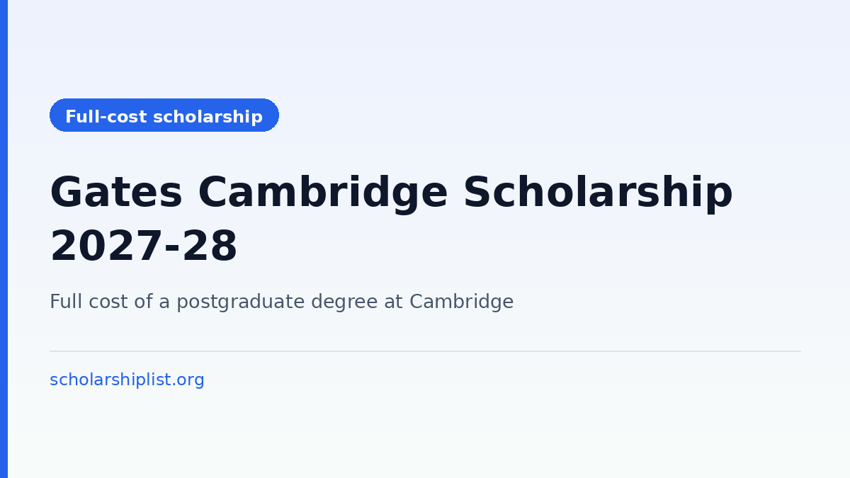 Gates Cambridge Scholarship 2027-28 for Indian students
