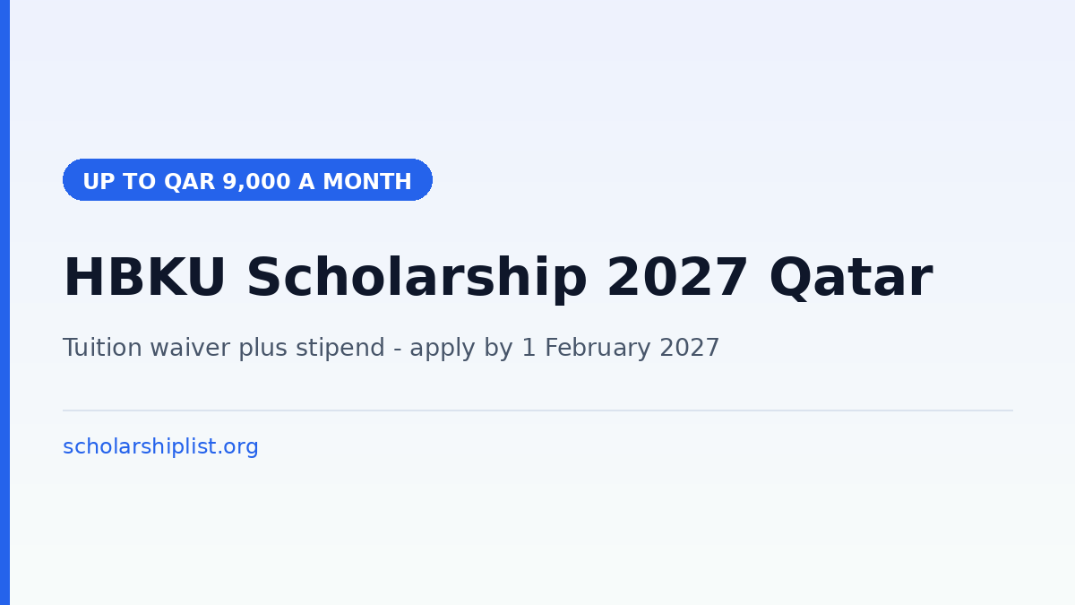 HBKU Scholarship 2027 in Qatar - tuition waiver and monthly stipend for international master's and PhD students
