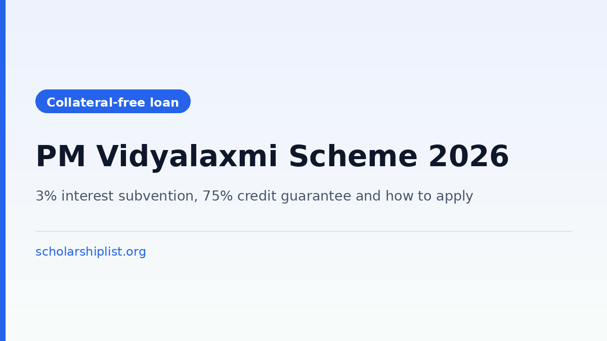 PM Vidyalaxmi scheme education loan