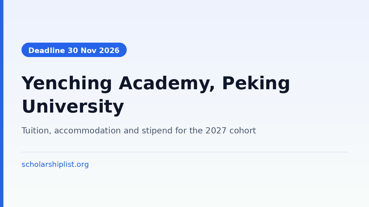 Yenching Academy Scholarship 2027 at Peking University