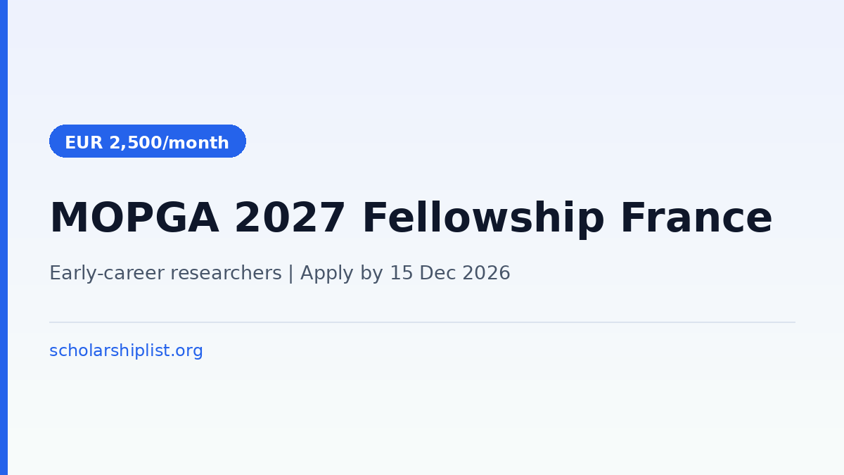 MOPGA 2027 fellowship France for early-career researchers