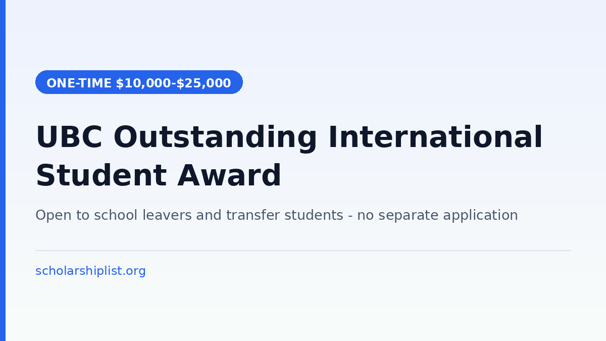 UBC international entrance scholarship for Indian students