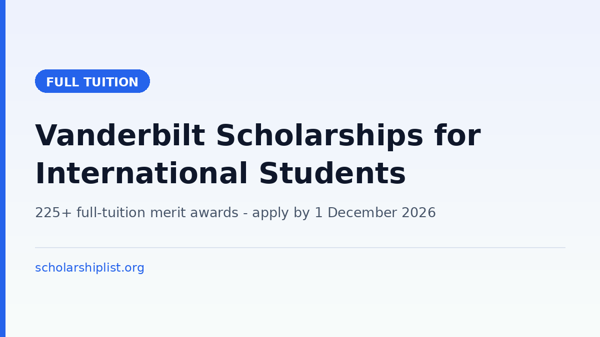 Vanderbilt University Scholarships for International Students 2027